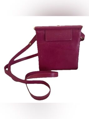 Compact Berry Crossbody with Slim Strap